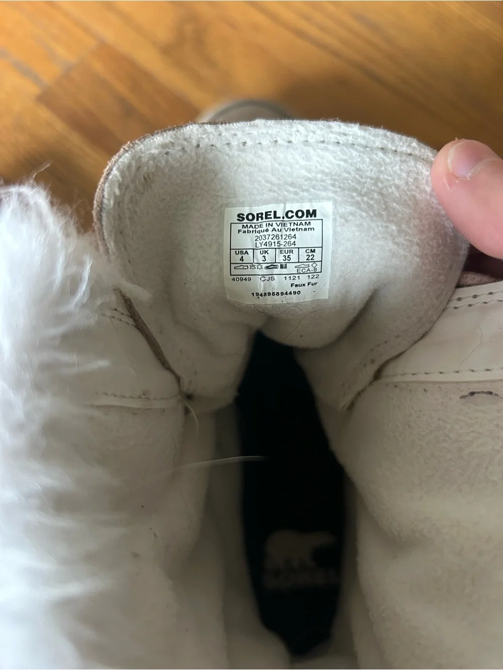 Sorel Kids Taupe Faux-Fur Lace-Up Winter Boot